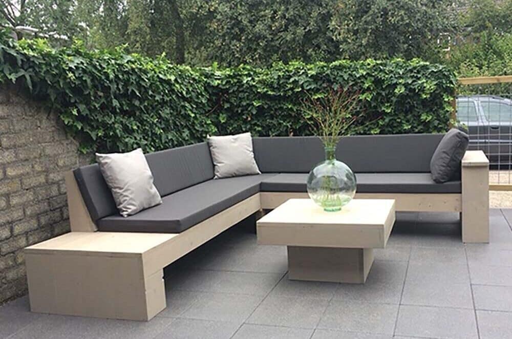 Missie Neuken botsing Steigerhouten loungeset op maat, alle loungemodellen vanaf €375,-