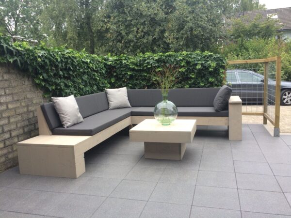 Steigerhouten-loungeset.