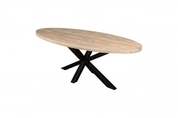 Ovale tafel steigerhout.