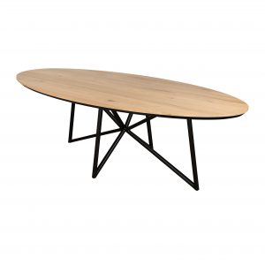 Eettafel eiken ovaal.