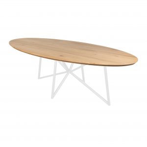 Eiken ovale tafel.
