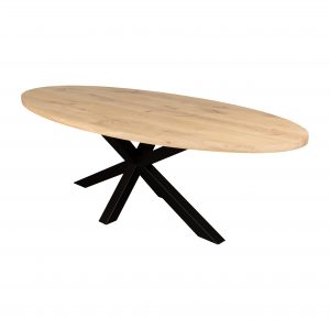Ovale eiken tafel.