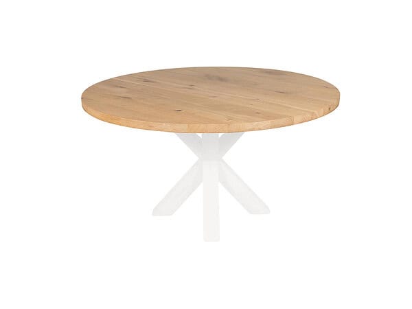 Ronde eiken tafel.