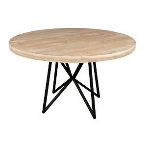Ronde houten tuintafel.