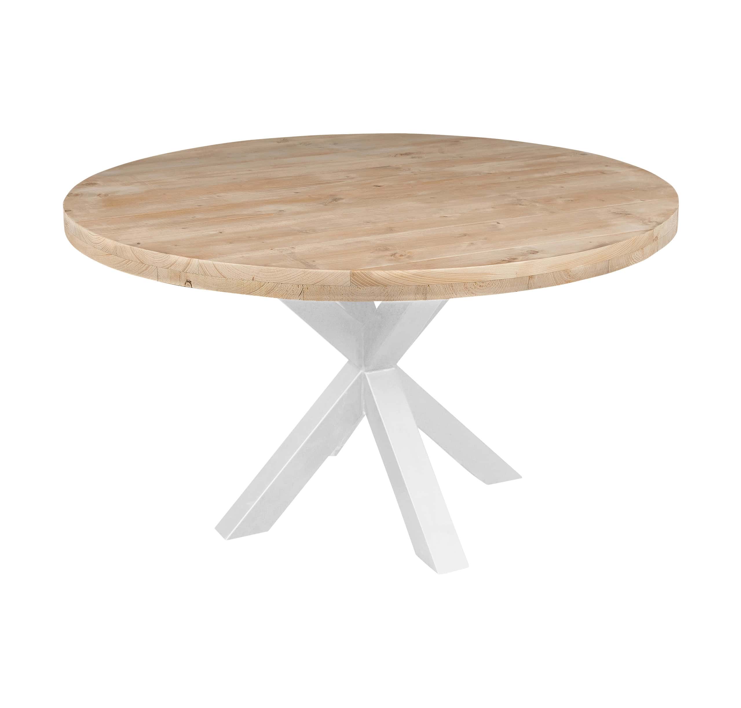 kwaad ik ben trots Vechter Ronde steigerhouten tafel - Mooie ronde houten tafels op maat!