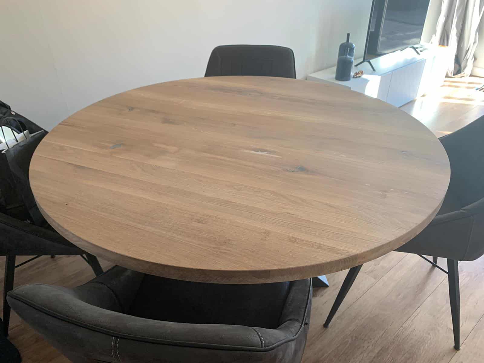 Hiel jukbeen Kapper Ronde eettafel uit voorraad leverbaar met talloze verschillende poten