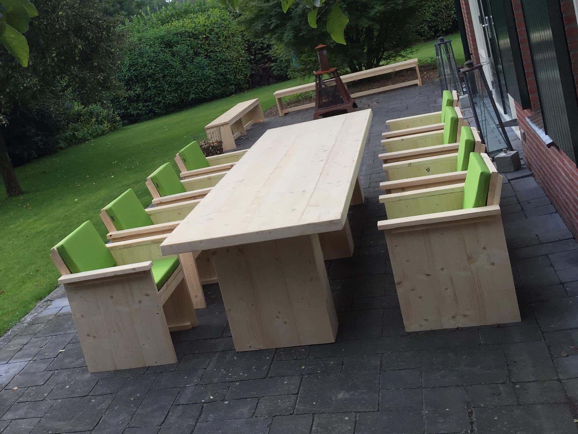 Praten hooi Verhuizer Tuintafel hout op maat - Goedkope Steigerhouten Meubelen