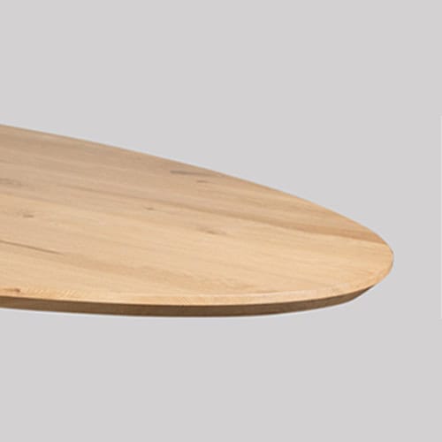 De facet rand in dezelfde kleur als het bovenblad