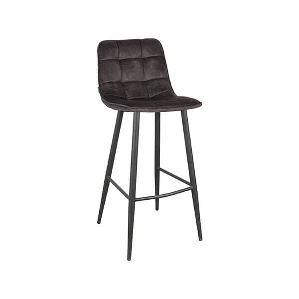 LABEL51 Barkruk Jelt 45x48x107 cm - Antraciet - Velours - Afbeelding 2