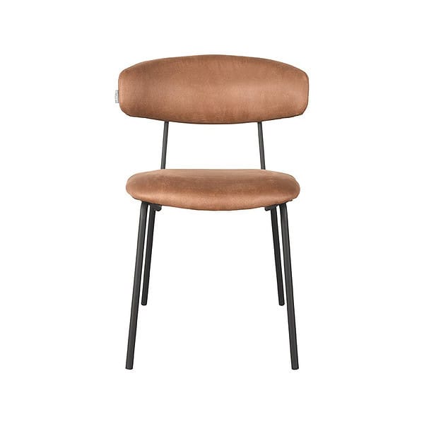 LABEL51 Eetkamerstoel Zack - Cognac - Micro Suede - Afbeelding 2