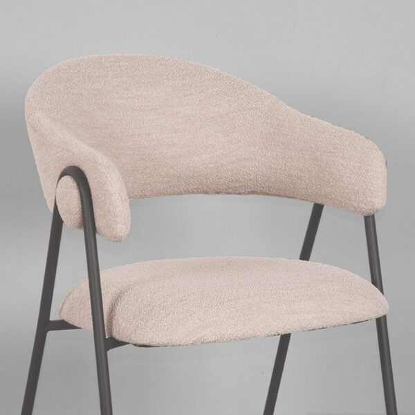 LABEL51 Eetkamerstoel Lowen 58x60x84 cm - Naturel - Boucle - Afbeelding 5