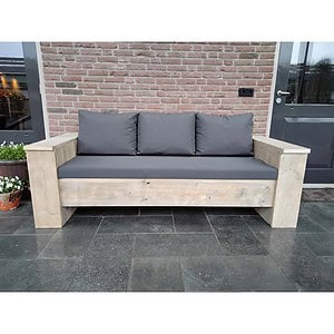 Mus Snelkoppelingen grijs Houten loungebank op maat, alle modellen vanaf €285,-