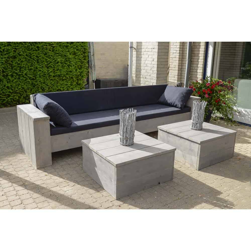 Loungebank hout op maat, modellen €285,-