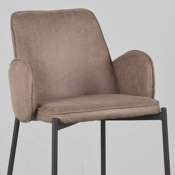 LABEL51 Barkruk Joni - Taupe - Micro Suede - Zithoogte 78 cm - Afbeelding 6