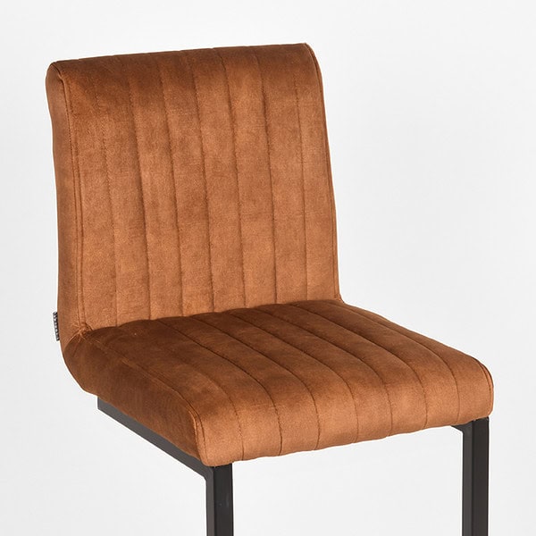 LABEL51 Barkruk Milo - Oker - Velours - Afbeelding 6