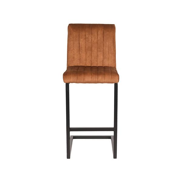 LABEL51 Barkruk Milo - Oker - Velours - Afbeelding 3