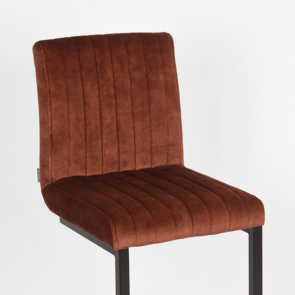 LABEL51 Barkruk Milo - Rust - Velours - Afbeelding 6