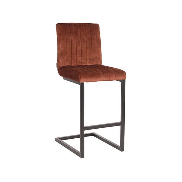 LABEL51 Barkruk Milo - Rust - Velours - Afbeelding 2
