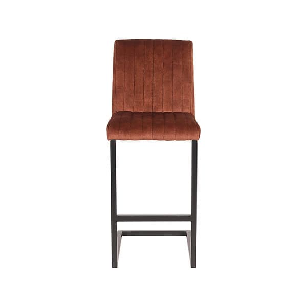 LABEL51 Barkruk Milo - Rust - Velours - Afbeelding 3