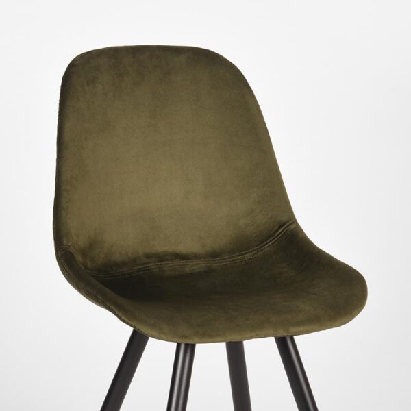 LABEL51 Eetkamerstoel Capri - Army green - Fluweel - Afbeelding 5