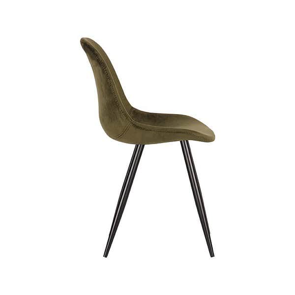 LABEL51 Eetkamerstoel Capri - Army green - Fluweel - Afbeelding 3