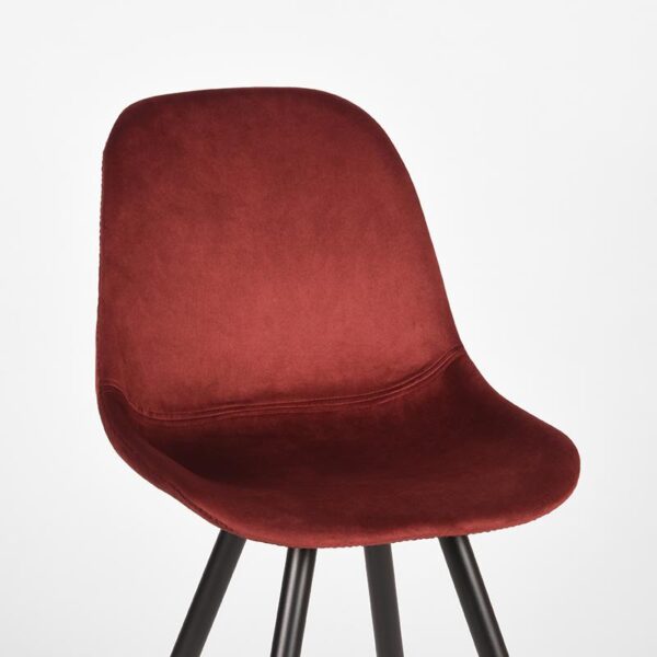 LABEL51 Eetkamerstoel Capri - Rood - Fluweel - Afbeelding 5