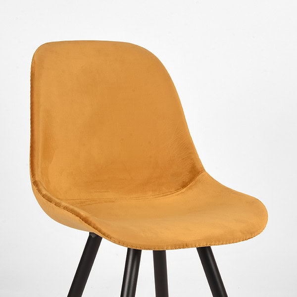 LABEL51 Eetkamerstoel Capri - Oker - Fluweel - Afbeelding 5