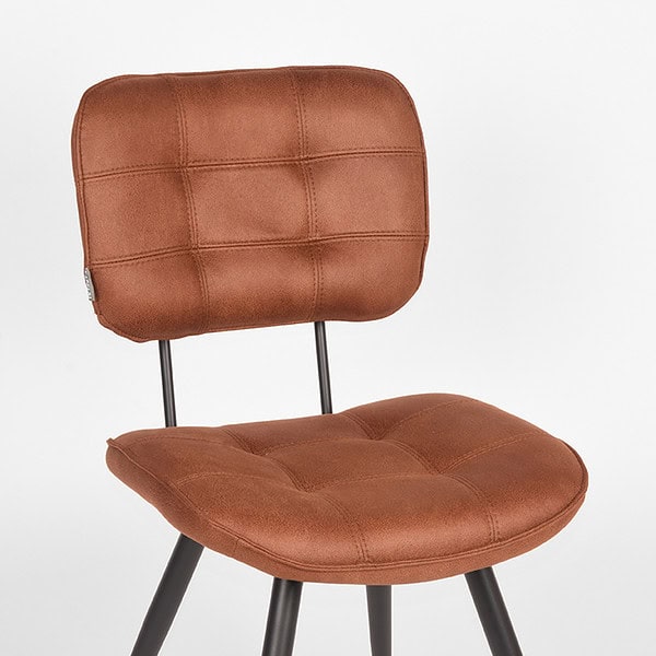 LABEL51 Eetkamerstoel Gus - Cognac - Microfiber - Afbeelding 5