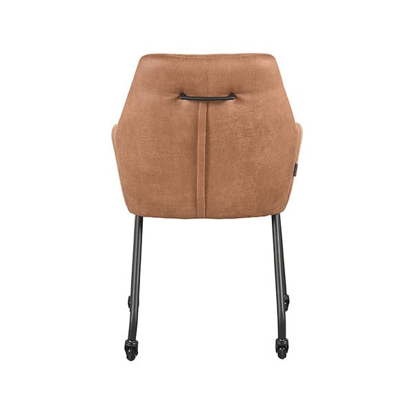 LABEL51 Eetkamerstoel Lenny - Cognac - Micro Suede - Afbeelding 4