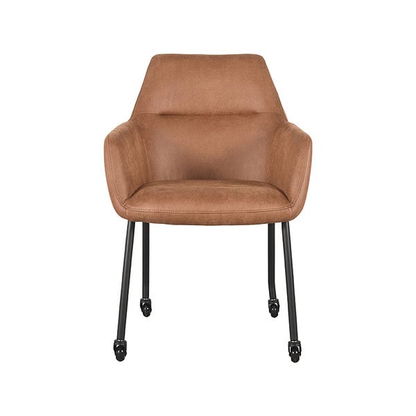 LABEL51 Eetkamerstoel Lenny - Cognac - Micro Suede - Afbeelding 2