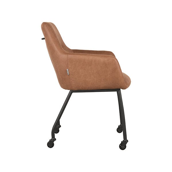LABEL51 Eetkamerstoel Lenny - Cognac - Micro Suede - Afbeelding 3