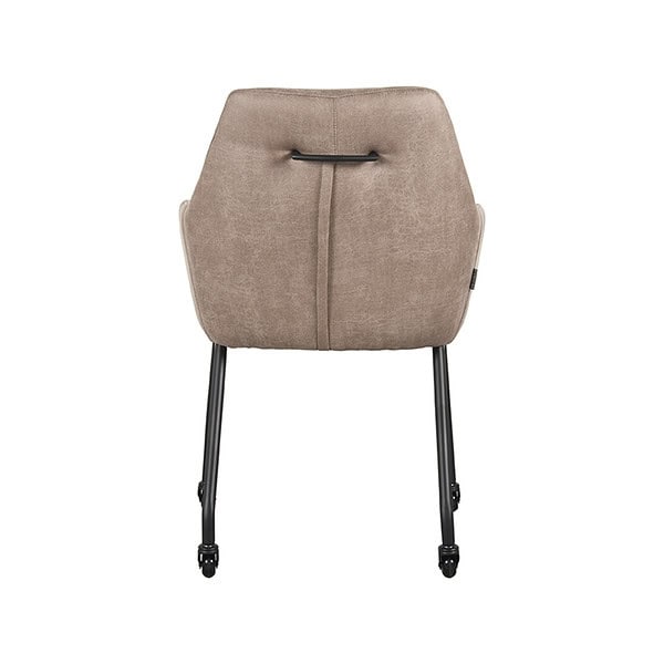 LABEL51 Eetkamerstoel Lenny - Taupe - Micro Suede - Afbeelding 4