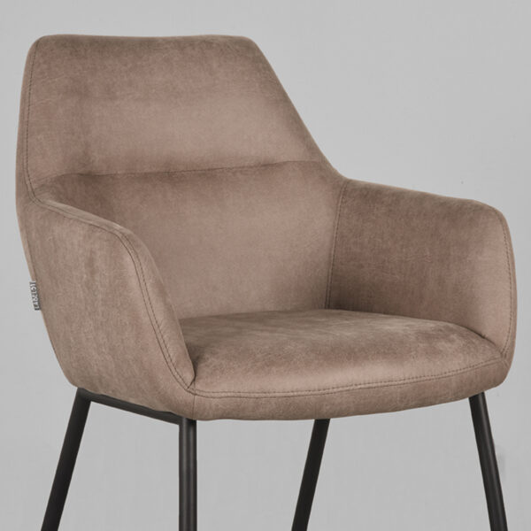 LABEL51 Eetkamerstoel Lenny - Taupe - Micro Suede - Afbeelding 5
