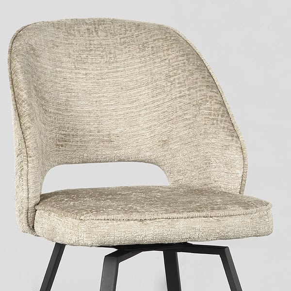 LABEL51 Eetkamerstoel Lewis - Beige - Fluweel - Afbeelding 6