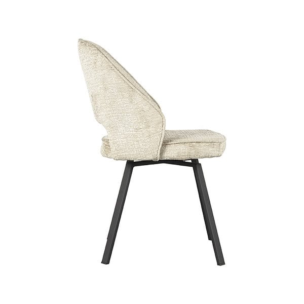 LABEL51 Eetkamerstoel Lewis - Beige - Fluweel - Afbeelding 4