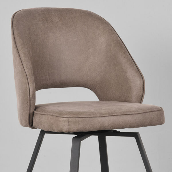LABEL51 Eetkamerstoel Lewis - Taupe - Micro Suede - Afbeelding 6