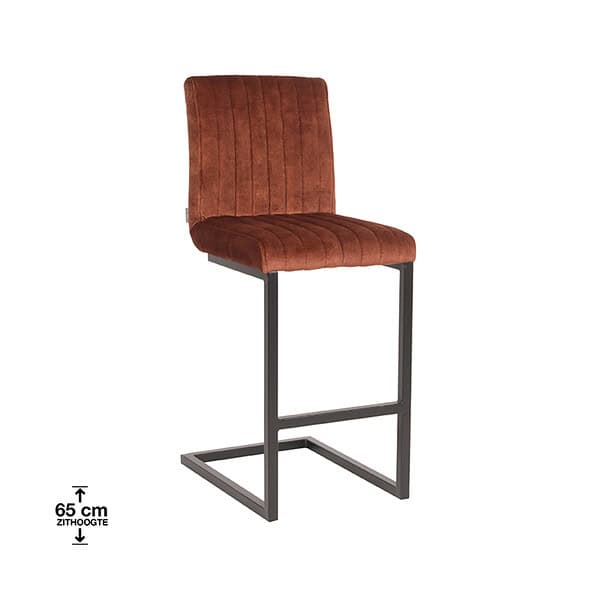 LABEL51 Barkruk Milo - Rust - Velours
