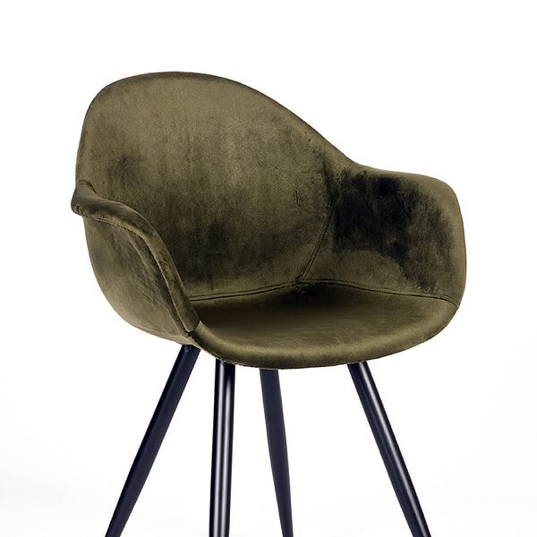 LABEL51 Eetkamerstoel Forli - Army green - Fluweel - Afbeelding 5