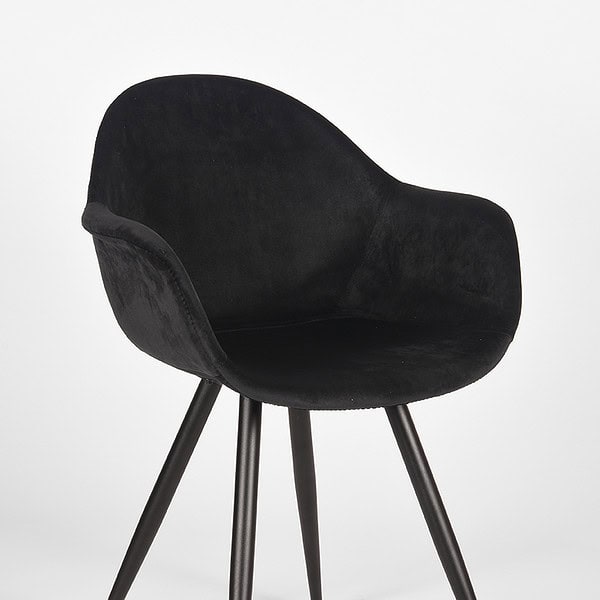 LABEL51 Eetkamerstoel Forli - Zwart - Fluweel - Afbeelding 5