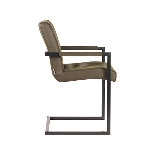 LABEL51 Eetkamerstoel Milo - Army green - Microfiber - Afbeelding 5