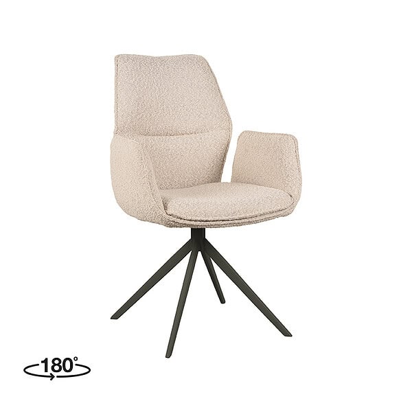 LABEL51 Eetkamerstoel Mellow - Naturel - Boucle