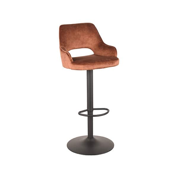 LABEL51 Barkruk Fer - Rust - Velours - Afbeelding 3