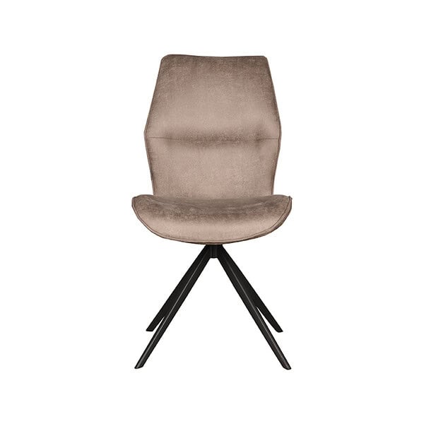 LABEL51 Eetkamerstoel Comfy - Taupe - Micro Suede - Zwart Onderstel - Afbeelding 2