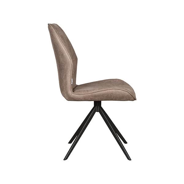 LABEL51 Eetkamerstoel Comfy - Taupe - Micro Suede - Zwart Onderstel - Afbeelding 3