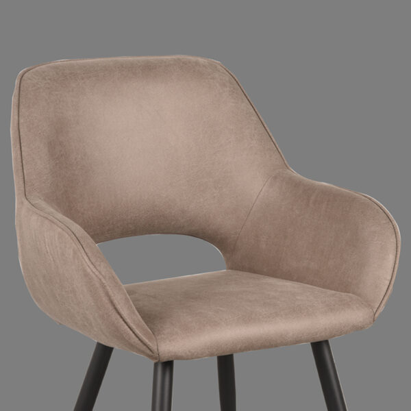 LABEL51 Eetkamerstoel Fer - Taupe - Micro Suede - Afbeelding 5