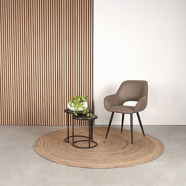 LABEL51 Eetkamerstoel Fer - Taupe - Micro Suede - Afbeelding 6
