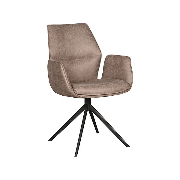 LABEL51 Eetkamerstoel Mellow - Taupe - Micro Suede - Afbeelding 2