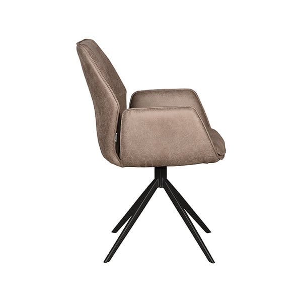 LABEL51 Eetkamerstoel Mellow - Taupe - Micro Suede - Afbeelding 4