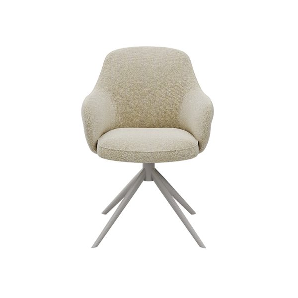 LABEL51 Eetkamerstoel Bern - Naturel - Boucle - Taupe Frame - Afbeelding 5