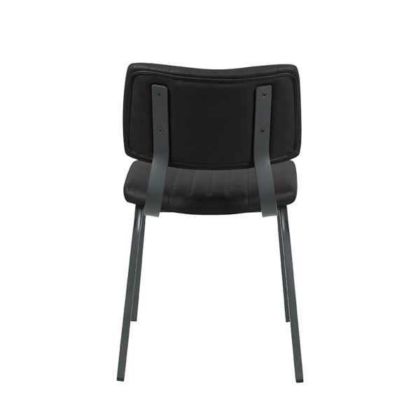 LABEL51 Eetkamerstoel Gusto - Zwart - PU-Leder - Black Frame - Afbeelding 3
